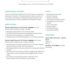 Eminent Mental Health Counselor Resume Examples Samples For Combination Example