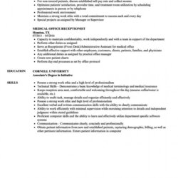 Superlative Medical Receptionist Job Description Template Excel Example Resume Responsibilities