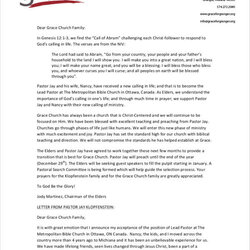 Wonderful Pastor Letter Of Resignation Sample Example Church