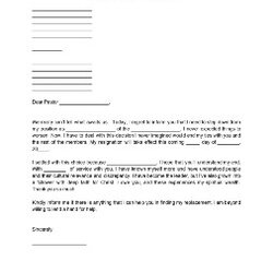 Smashing Free Resignation Letters Forms Church Religious Letter