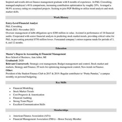 Fantastic Entry Level Financial Analyst Resume Sample Guide Example Us