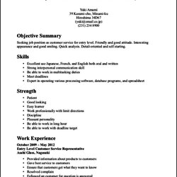 Superlative Resume Template For Entry Level Free Samples Examples Format Customer Service Sample Quotes