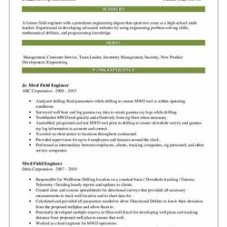 Matchless Field Engineer Resume Samples