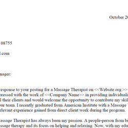 Matchless Massage Therapy Cover Letter Sample Mt