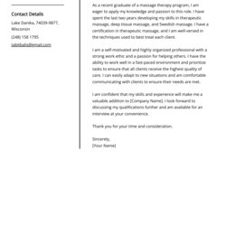 Experienced Massage Therapist Cover Letter Example Free Guide