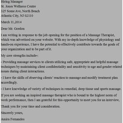 Terrific Cover Letter For Massage Therapist Pin Your Stuff Here