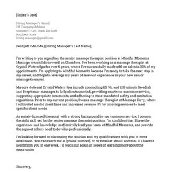 Splendid Massage Therapist Cover Letter Example And Writing Tips
