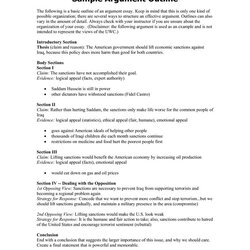 Brilliant Sample Argument Outline How To Create An Download Essay Argumentative Example Template Research