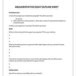 Fantastic Argumentative Essay Outline Format Best Examples