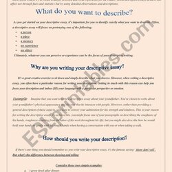 Superlative How To Write Descriptive Essay Worksheet By Writing Worksheets