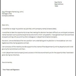 Superb Professional Resignation Letter Examples Format Sample Template Templates Letters Word Example Job