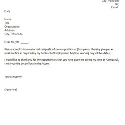 Employee Resignation Letter Memo