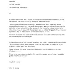 Fine Resignation Letter