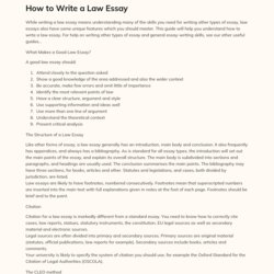 High Quality How To Write Law Essay Words