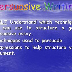 Persuasive Essay Techniques Examples College