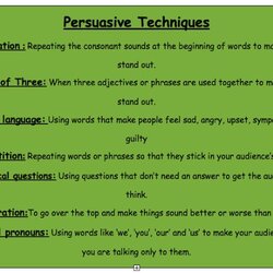 Room Persuasive Writing Techniques Strategies
