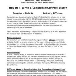Perfect Comparison And Contrast Essays Essay Example Write Compare Paragraph Outline Comparing Paper Jesuit
