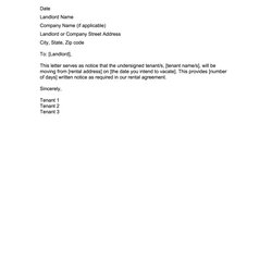 Legit Vacate Apartment Letter Fill Online Printable Blank Notice Intent Large