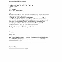 Out Of This World Printable Template For Notice To Vacate Apartment