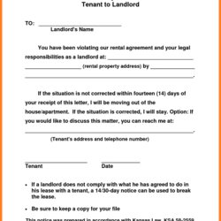 Day Notice To Vacate Letter Tenant Template Examples Throughout