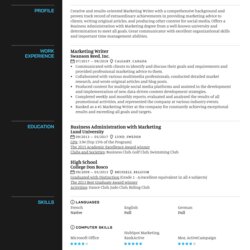 Marketing Writer Resume Sample Writers Experienced Specifically Profession Image