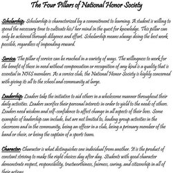Wonderful Image Result For National Honor Society Community Service Letters Essay Junior Application Pillars