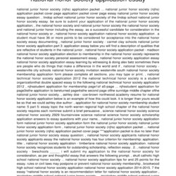 Spiffing National Honor Society Essay Fill Online Printable Large