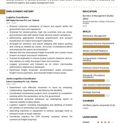 Superior Sample Resume Of Logistics Coordinator With Template Writing Guide Image