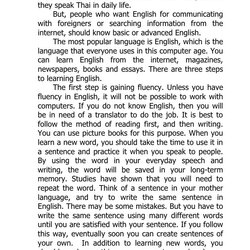 Out Of This World Importance Speaking English Essay The Why Important Language Is For Thais