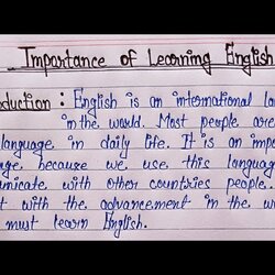 Great How Do Learn English Essay Why Is It Important To