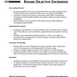 Preeminent Sample Resume Objective Statement Window Examples Statements Job Good Career Writing Write