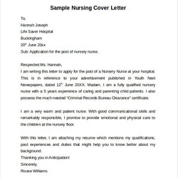Supreme Cover Letter Template Nursing Sample