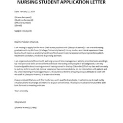 Nursing Student Application Letter Templates At