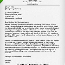 Legit Office Clerk Cover Letter Samples Resume Genius Level Examples Entry Example Sample Clerical Job