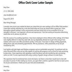 Splendid Cover Letter For Office Job Samples And Templates Clerk Page