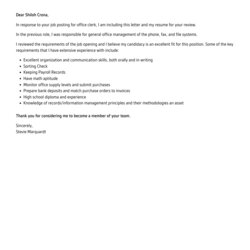 Sublime Office Clerk Cover Letter Velvet Jobs Template