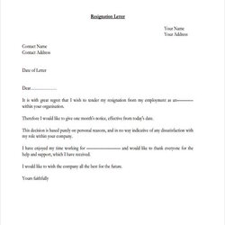 Tremendous Official Resignation Letter Template Free Word Format Download Job