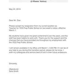 Superlative Best Teacher Resignation Letters Ms Word Letter
