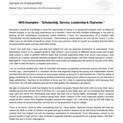 Eminent Examples Scholarship Service Leadership Character Essay Example