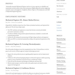 The Highest Standard Mechanical Engineer Resume Example Examples