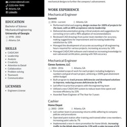 Magnificent Mechanical Engineer Resume Examples Built For Objective Resumes Example