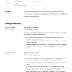 Great Mechanical Engineer Resume Writing Guide Templates