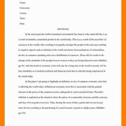 Eminent Format Example Essay Sample Style One Aspect Of The Current Economic Crisis