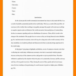 Spiffing Remarkable Essay Format Example Sample Style Citation One Aspect Of The Current Economic Crisis