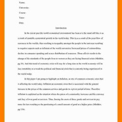 Super Format Example Essay Style Sample Aspect Citation One Of The Current Economic Crisis