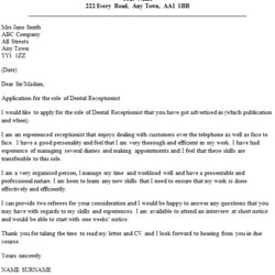 Swell Dental Receptionist Cover Letter Example Resignation