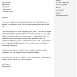 Fine Cover Letter Examples Medical Receptionist The Formats