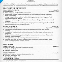 Preeminent Hotel Front Desk Resume Objective That You Should Know