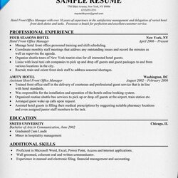 Worthy Hotel Front Office Manager Resume To Do List Examples Travel Desk Sample Job Format Business