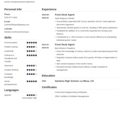 Smashing Hotel Front Desk Resume Sample Complete Guide Tips Example Template Simple